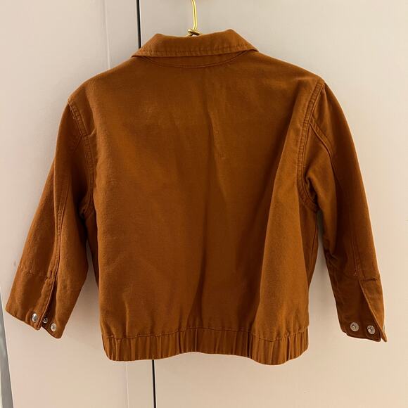 Zara Toddler Little Boy Cotton Canvas Bomber Jacket Brown Camel Size 4 Years - Picture 2 of 7